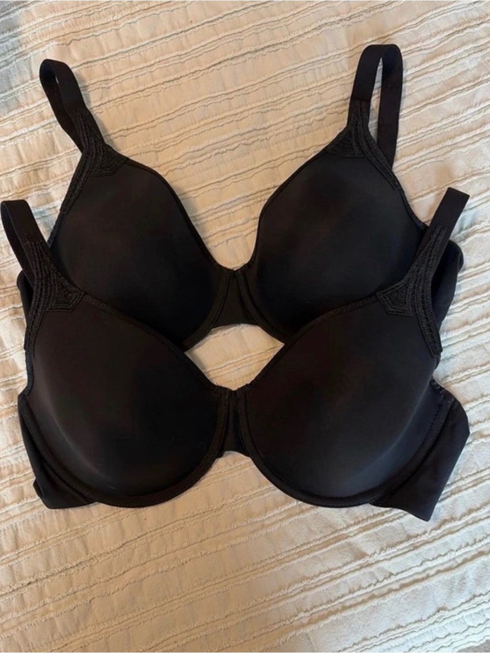 Wacoal Set of 2 Sensibility Contour Black Bras Size 34DDD